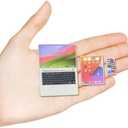 Dollhouse Decoration Miniature Accessories Dollhouse Worlds Smallest Computer Laptop Tablet Phone Simulation Accessories for Doll 1:6 1:12 Miniatures Play Set (Titanium Colour)