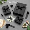 2 x Pretty Jolly Black Metal Glossy Ribbon for Gift Wrapping Handmade Bright Fabric Glitter Ribbon for Flower Bouquet Double Sided Sparkly Ribbons for DIY Crafts Wedding Invitations 1 Inch 20Yds