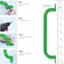 ESPETS 6 Pack 17 Inch Green Metal Safety Handles for Playground - Swing Set Accessories Grab Handles, Playset Hand Grips, Kids Indoor Monkey Bars for Jungle Gym, Climbing Frame