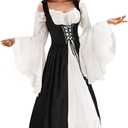 Renaissance Dress Women Medieval Dress Ren Faire Costume Renaissance Outfit Irish Dress Halloween Costume for Women (Small-Medium)