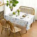 Horaldaily Spring Tablecloth 60×120 Inch Rectangular, Watercolor Flowers Washable Seasonal Table Cover for Party Picnic Dinner Decor