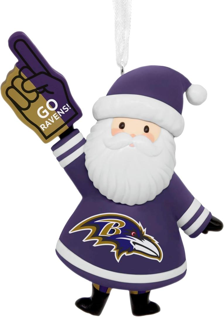 Hallmark NFL Baltimore Ravens Santa Fan Christmas Ornament, Gifts for Sports Fans