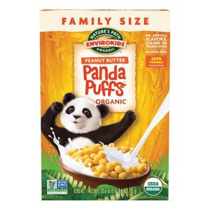 EnviroKidz Organic Panda Puffs Cereal, 25.6 oz (Pack of 4), Peanut Butter, Gluten Free, Non-GMO, by Nature's Path Best before 14/FEB/2025