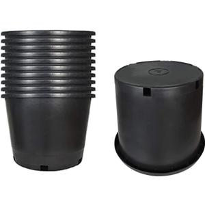 10-Pack 15 Gallon Premium Black Nursery Pot Plant Container Garden Planter Pots (15 Gallon)