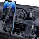 Phone Holder Car [Military Grade Suction Ultra Strong Base] Cell Phone Car Holder 3 in 1 Dashboard Windshield Air Vent Hands-Free for Garmin GPS iPhone Android