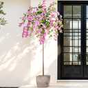 Erimda 7.2FT Artificial Bougainvillea Tree Artificial Tree Tall Potted Fake Bougainvillea Trees for Outdoor Indoor Lifelike Potted Faux Plants with Wood Trunk and Flowers Office Wedding Home Decor