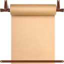 Vicenpal 15.5 Inch Retractable Kraft Paper Roll Holder Dispenser Wall Mounted Butcher Paper Holder Roller for to Do Lists, DIY Drawing, Taking Notes, Artwork, Creative (Brown)