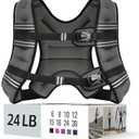 Zeerun Weighted Vest for Women & Men with Reflective Stripe and Adjustable Buckle, Comfortable & Durable Rucking Vest for Walking, Running & Strength Training, 24 Lb