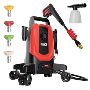 MZK 4800PSI Pressure Washer with 4 Quick-Connect Nozzles, Foam Cannon for Easy Replacement, High-Pressure Cleaning of Cars, Fences, Driveways