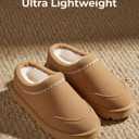 PATPAT Unisex Kids Boys Girls Fuzzy Platform Slippers Ultra Lightweight Warm Cozy House Shoes Fleece Lining Indoor/Outdoor Slippers Slip On Clogs Easy Wear/Off Kids Winter Footwear (Brown)
