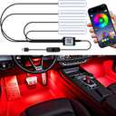 Car LED Lights Interior, RGB Under Dash Foot Well Lighting Kit with DIY Mode, Mult-Color Light for Car with APP Control and Button Control, Music Sync USB 5V DC