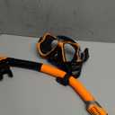Greatever Dry Snorkel Set,Panoramic Wide View Anti-Fog Scuba Diving Mask,Professional Snorkeling Gear for Adults Kids (Large, Black Orange)