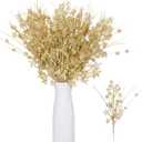 24 Pcs Artificial Christmas Berry Stem Picks Star Picks Faux Floral Berry Spray Branches Christmas Table Centerpiece Home Office Vase Filler Decoration (Gold)