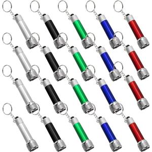 Bantoye 20 Packs Mini LED Flashlights, 2.7 Inch Pocket Flashlight Keychain 5 Bulbs LED for Kids, Camping, Party, 5 Colors