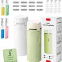 4 in 1 Travel Dispenser Bottle,30ml Toiletry Lotion Bottles with Pump/Scale/Label, Body Wash Lsqueeze Cases Pack,Refillable Liquid Containers Can Carry on Flight for Business Trips Gym Camping