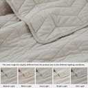 palassio Beige Cotton Quilt King Size Bedding Sets with Pillow Shams,White Lightweight Soft Bedspread Coverlet, Tan Cream Quilted Comforter Bed Cover for All Season, 3 Pieces, 106x96 inches