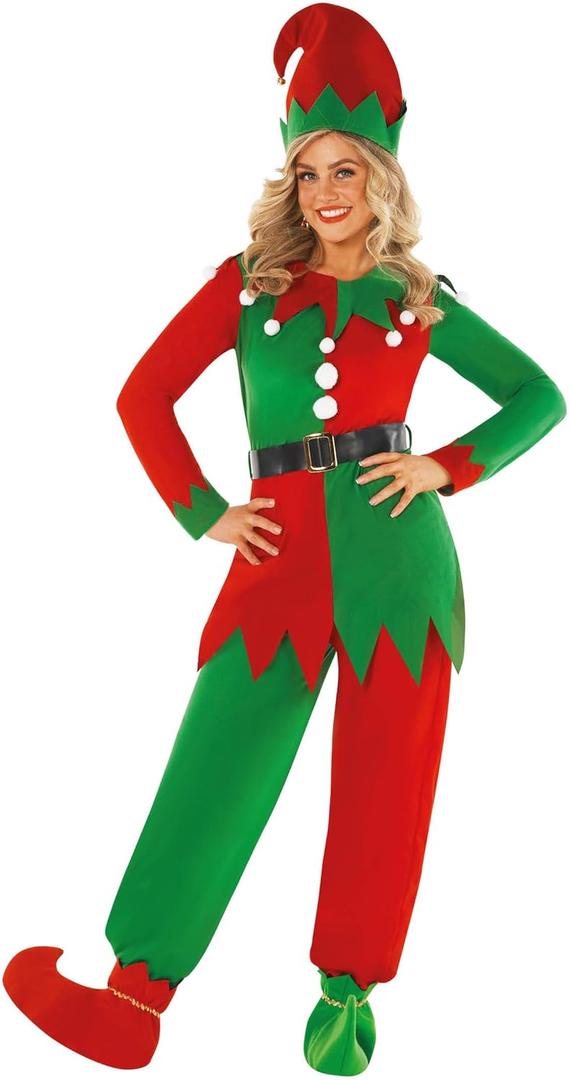 Morph Christmas Elf Costume For Women - Adult Elf Outfit, Festive Holiday Costume, Women's Christmas Attire (Medium)