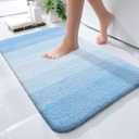 OLANLY Bathroom Rugs Mat 24x16, Extra Soft Absorbent Microfiber Bath Rugs, Rubber Backing, Quick Dry, Machine Washable Bath Mats for Bathroom Floor, Tub, Shower and Home Decor Accessories, Sky Blue