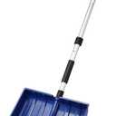 Snow Shovel for Driveway Car Garage, 47 Inch Portable Lightweight Snow Removal with D-Grip Handle, Non-Slip Sponge and Durable Aluminum Blade for Garden Car Camping Outdoor (Blue)