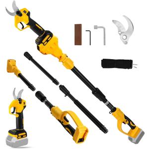 Electric Pruning Shears Compatible with DeWalt 20V Max Battery, 2-in-1 Cordless Garden Shears with 6.56FT Extension Pole, 30mm Cutting Diameter Cordless Pole Pruner Garden Tool(Battery Not Included)