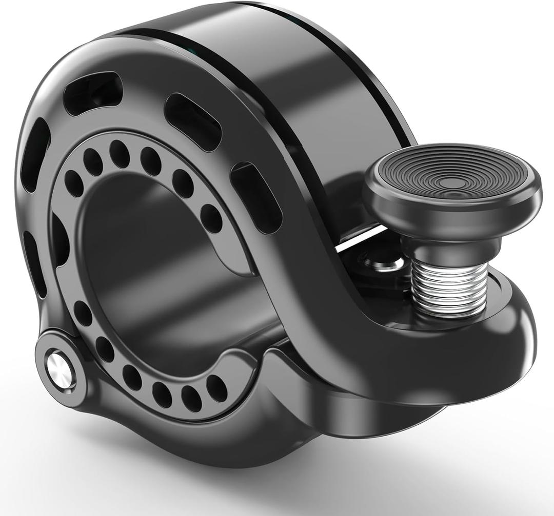Topcrown Bike Bell, Aluminum Alloy Bicycle Bells for Adults Kids Max 110 dB, Bike Horn Fit 22.2-31.8 mm Handlebar for Mountain Road Bike Scooter Ebike (Black)