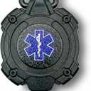 EMS, EMT, Paramedic/Medic Heavy Duty Medical Badge Reel Star of Life. 360 Swivel Carabiner Clip. 32.5 Steel Cable/Rope with Key Ring & ID Strap. 8 oz Weight (Blue)