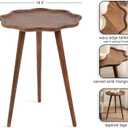 Kate and Laurel Alezar Modern Wooden Round Side Table, 19 x 19 x 25, Walnut Brown, Transitional Solid Wood End Table with Wavy Edge for Teen Bedroom Nightstand or Dorm Room Decor, 19x19x24
