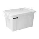 Rubbermaid Commercial Products BRUTE Tote Storage Bin with Lid, 20-Gallon, White, Rugged/Reusable Boxes for Garage/Moving/Camping/Basement Storage/Kitchen/Warehouse/Outdoor, Pack of 6