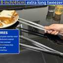 JETKONG 18 Inch (45cm) Extra Long Barbecue Tongs, Heavy Duty Giant Tweezer Tongs for Grilling and BBQ, Set of 2 (Point Tips)