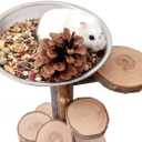 Hamster Food Bowl with Climbing Toys Ladder Stairs, Rat Toys for Pet Rats, Hamster Accessories for Cage, Pet Feeder Food Dish