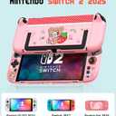 Dockable Case for Nintendo Switch 2 - Cute Kawaii Cartoon Design Soft TPU Grip Cover for Joy-Con PK Bear Cat PC for Switch 2 Protective Case 2025 for Girls Boys Teens