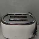 Mueller Retro Toaster 2 Slice with 7 Browning Levels and 3 Functions: Reheat, Defrost & Cancel, Stainless Steel Features, Removable Crumb Tray, Under Base Cord Storage, White