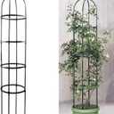 6ft Garden Obelisk Trellis for Climbing Plants-Rustproof Metal Pipe with Heavy Duty Plastic Coated, Garden Outdoor Indoor Potted Plant Support for Clematis Vine Jasmine Support Black (1 PACK)