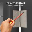 MEGA HANDLES Door Hinges with Square Corners (2 Pack) - 4x4'' Zinc Alloy Door Hinge Set, Interior Heavy Duty Hinges for Bedroom, Bathroom - Screws Included - Satin Nickel