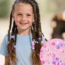 YBEATY 98 PCS Pink Hair Beads Set Braids Clear Beads Crafts Valentines Plastic Bracelets Making Quick Braids Bead Colored Hair Accessories for Girls Women Dreadlocks Pony Tails Jewelry Making