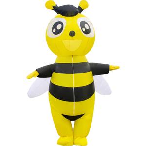 Inflatable Bumble Bee Costume Funny Men Women Insects Outfit Blow Up Suit Adult for Halloween Party, Carnival, Cosplay