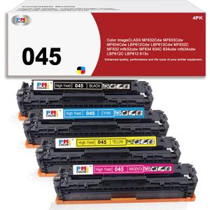 045 Toner Cartridge 4-Pack Replacement for Canon 045H 045 Toner Cartridge for Canon Color ImageCLASS MF634Cdw MF632Cdw LBP612Cdw MF630C LBP610 Series Ink(Black,Cyan, Magenta, Yellow