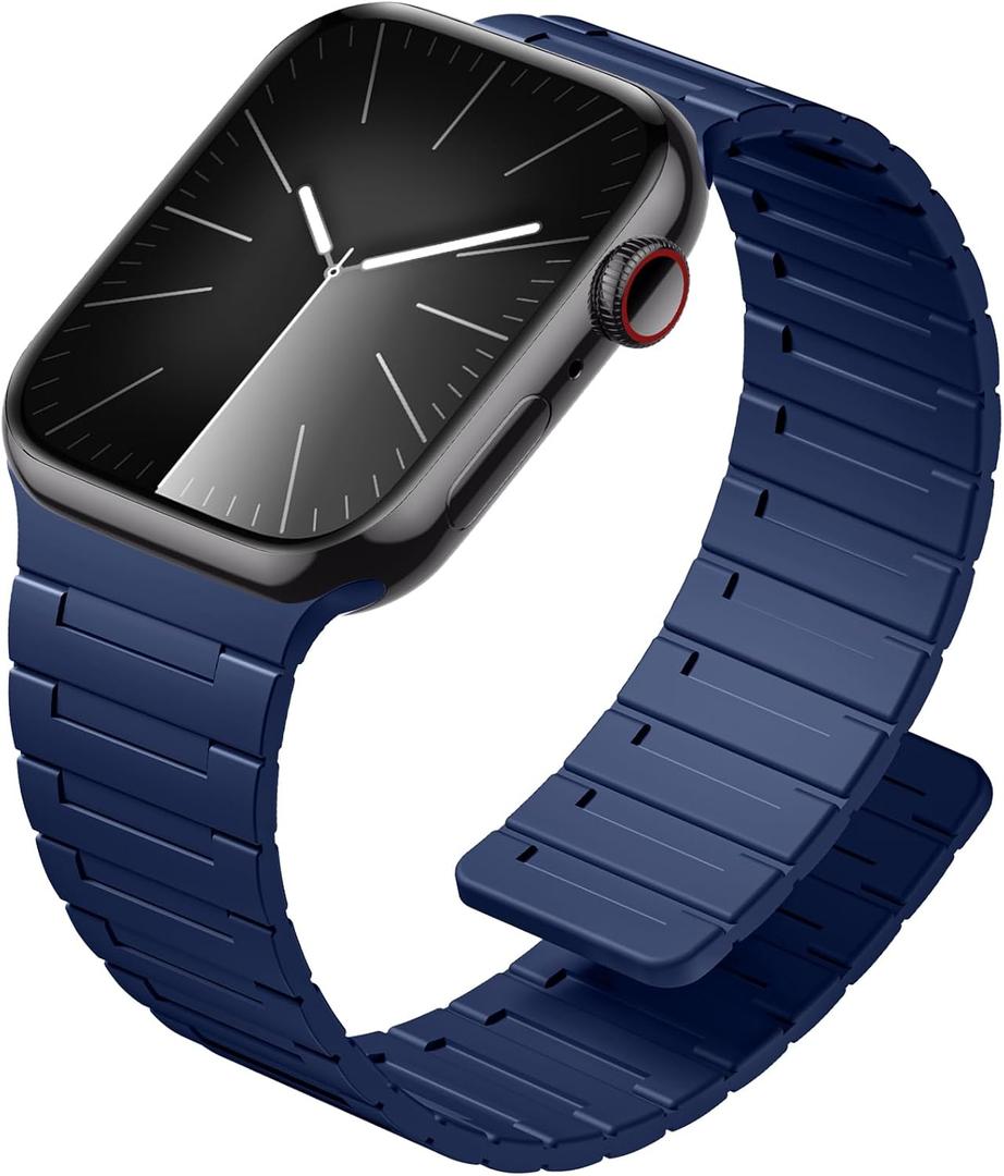 SNBLK Magnetic Watchband Compatible with Apple Watch for Men 44mm 45mm 46mm 49mm 42mm 41mm 40mm 38mm Women, Silicone Sport Strong Magnet Strap for iWatch Series 11 Ultra 3 Ultra 2 Se 10 9 8 7 6 5 4 1