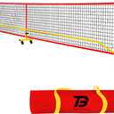 Pickleball Net with Wheels,22FT Regulation Size Portable Pickle Ball Net,with Strong Steel Frame and Wheels,Ball Holder,4 Pickleball Balls,Carrying Bag for Outdoor Indoor Play