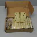 Brass Door Hinges - 18 Pack, 4 Inch, Satin/Brushed Brass, Rounded Front, Heavy Duty Steel, 4 in x 4" Hinge, 8 Holes, Gold Finish, for Playhouse, Farmhouse, Entry Door Hardware