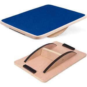 Juoe Balance Board Wobble Board for Adults and Kids - Anti-Slip 350LBS Balance Board for Physical Therapy,Balance Training,Posture Correction,Standing Desk Core Strength Wooden Balance Rocker Board (Blue)