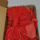 JOYIN 12 PCS Christmas Red Velvet Bows 14" x 12", Large Xmas Golden Edged Red Velvet Bow Tree Decor for Christmas Home Wreath Decoration