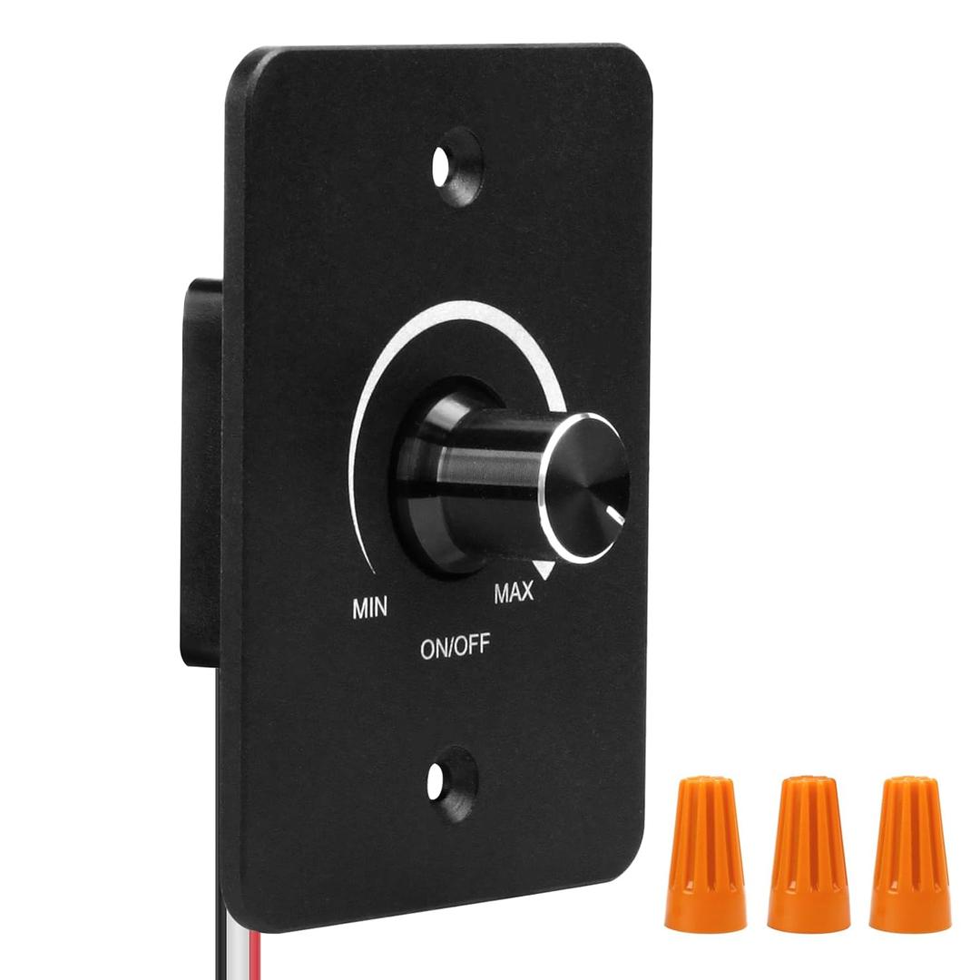 VIPMOON 12V PWM Dimmer Switch, 12V LED Dimmer Switch All-Aluminum Panel, Low Voltage 5A 60W RV Dimmer, for Puck Light, Awning Light, Led Strip Light, Camper Light, Camper Van Travel Trailer