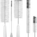 MR.SIGA 5 Pack Bottle Brush Cleaning Set with Storage Holder, Cleaning Brushes for Long Narrow Neck Bottles, Water Bottles, Baby Bottles, Tumblers, Drinking Glasses, Strews