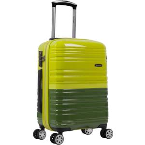 Rockland Melbourne Hardside Expandable Spinner Wheel Luggage, Two Tone Green, Carry-On 20-Inch