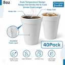 Concession Essentials Foam Cups, Disposable Hot and Cold Beverage Insulated to-Go Cups, 8 Oz, Made in USA, for Coffee Tea Water Soda, 40 Count