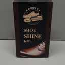 Shoe Shine Kit for Men & Women, 16Pcs Black Shoe Polish Kit for Leather Boots Care, Mens Gifts Ideas