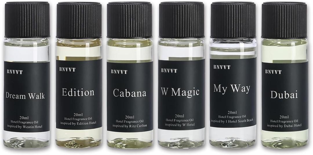 Hotel Collection Fragrance Oil Set 20 mL / 0.68 fl oz  Luxury Aromatherapy Essential Oils for Diffuser & Home Scenting, Inspired by Iconic 5-Star Hotels  6 Premium Scents Gift Set