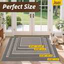 JSEI Dirt Trapper Door Mat 20"x32", Non-Slip Doormat, Light Grey | Entryway Rugs Washable, Dirt Resistant and Absorbent Welcome Mat, Low Profile Floor Mats for Front Back Door and Entrance