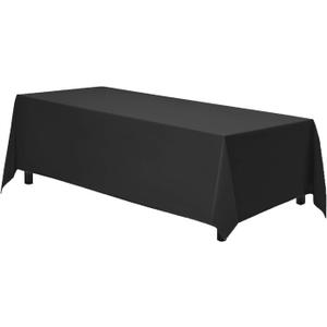 Gee Di Moda Rectangle Tablecloth - 70 x 120 Inch Black Table Cloth for 6 or 8 Foot Rectangle Tables - Heavy Duty Washable Fabric - for Holiday Party, Dinner, Weddings, Baby Shower & Events